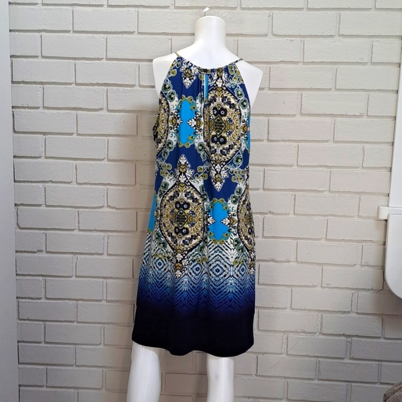 EN Focus Studio Blue Paisley Sleeveless Keyhole Front Dress. Size 12 NWOT - Picture 5 of 10